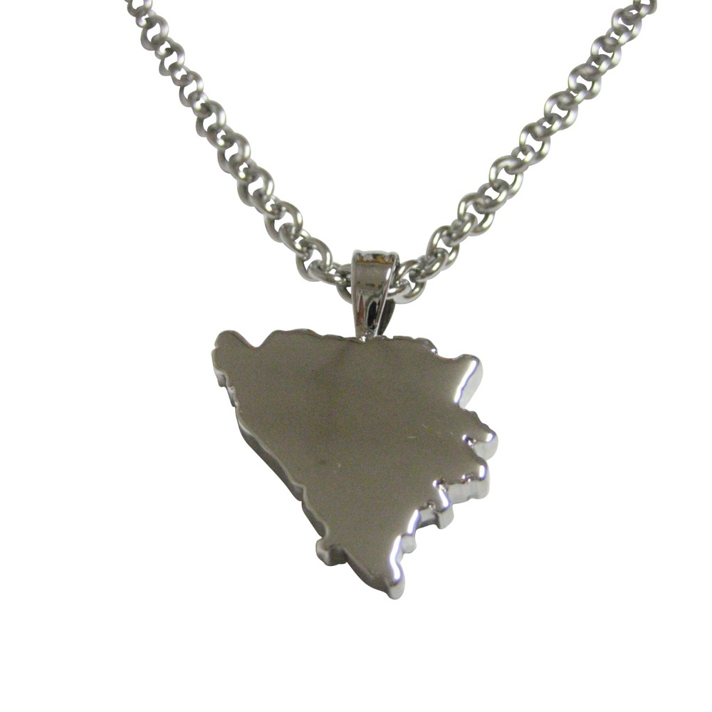 Bosnia Map Shape Pendant Unisex Necklace